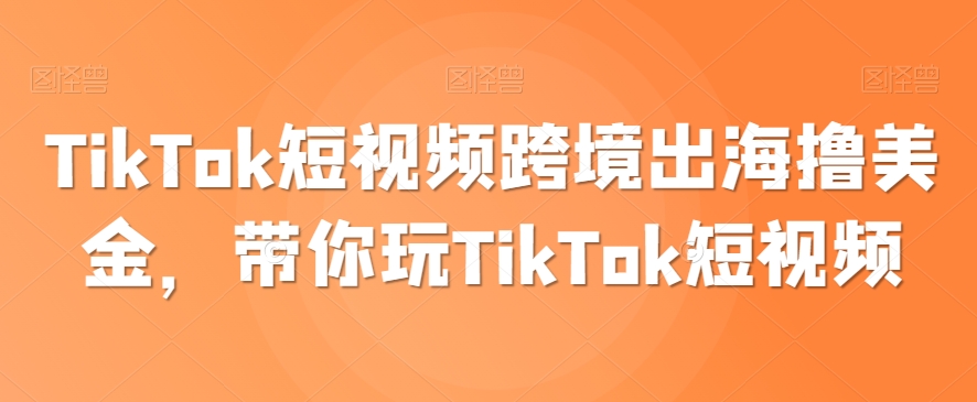 TikTok短视频跨境出海撸美金 百度网盘